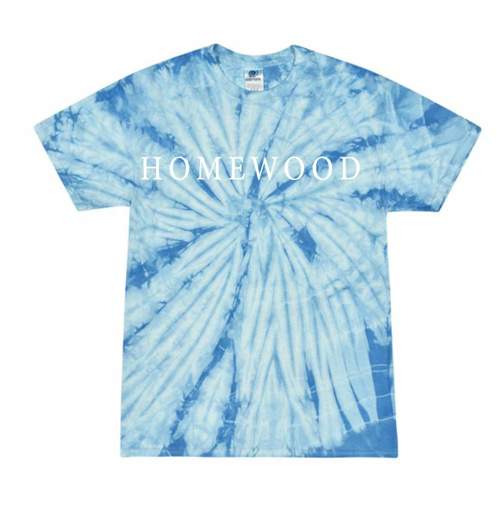 Colortone Tie-Dye T-Shirt W/ White Homewood Seaside Script 1 Colortone Tie-Dye T-Shirt W/ White Homewood Seaside Script