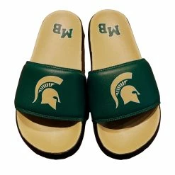 UBIX Slides W/ Gold Spartan Helmet And Green MB