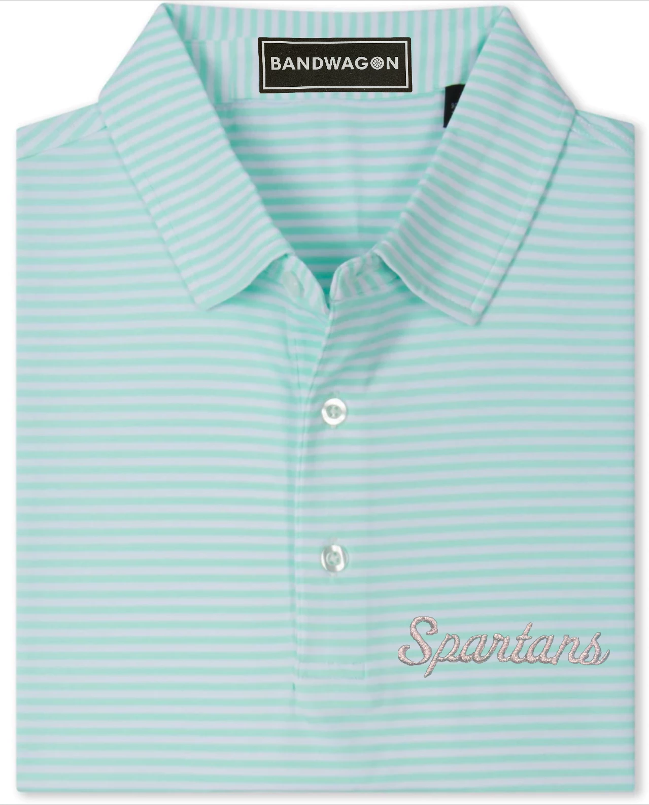 Steinberg Men's Polo Shirt W/ Silver Spartans Script 1 Steinberg Men's Polo Shirt W/ Silver Spartans Script