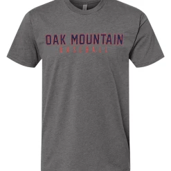 Next Level T-Shirt W/ Navy/Red Oak Mountain Baseball