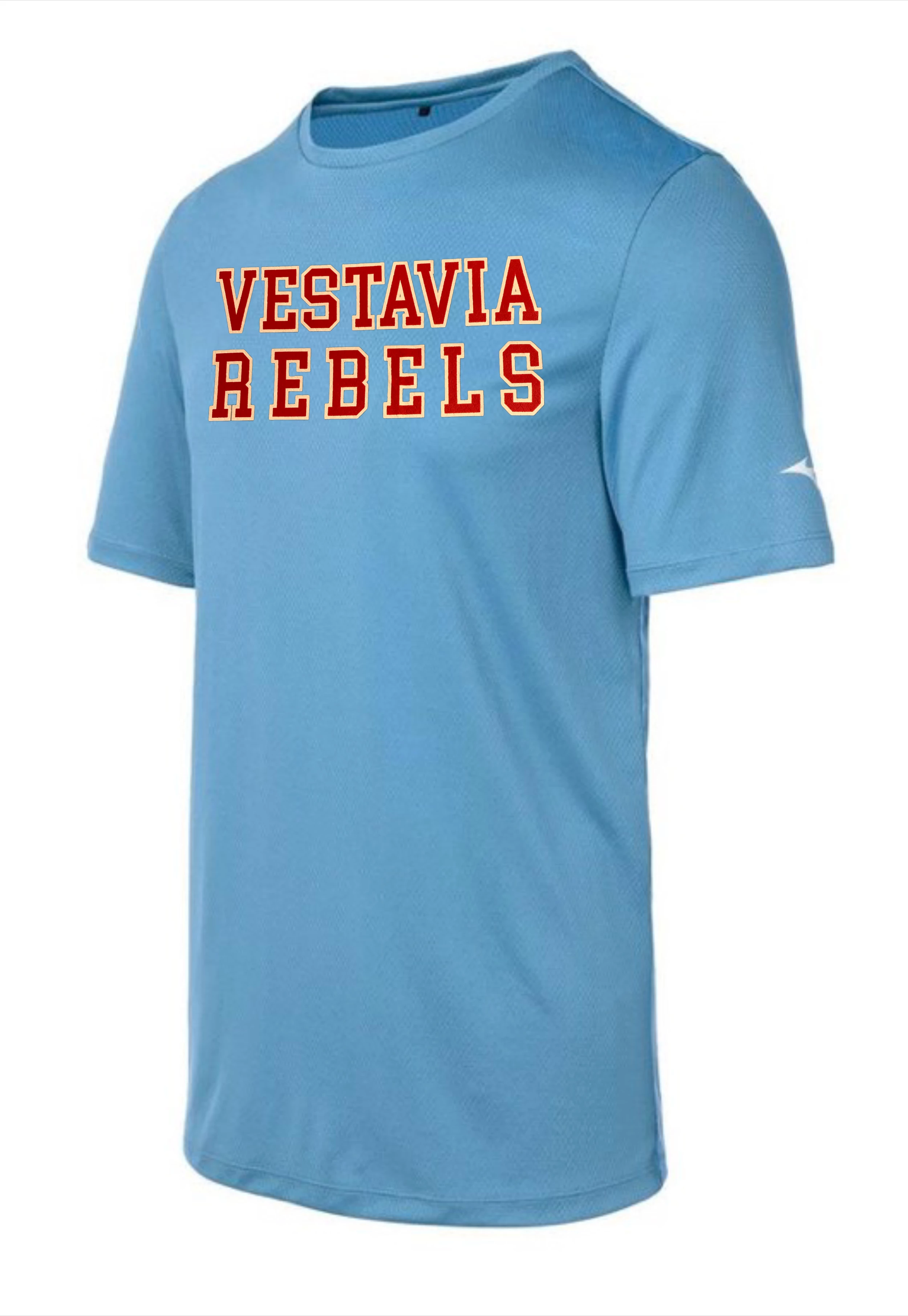 Mizuno Performance Tee W/ Red Vestavia Rebels 1 Mizuno Performance Tee W/ Red Vestavia Rebels