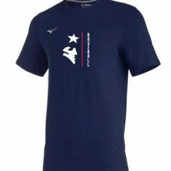 Mizuno Performance Shirt W/ White Baseball And Patriot Head