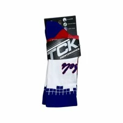 TCK White Socks W/ Blue/Red Squares And Royal Rebels