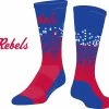 TCK Red/White/Blue Dots Socks W/ Red Rebels Script