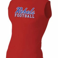 A4 Sleeveless Compression Shirt W/ Royal Blue Rebels Football