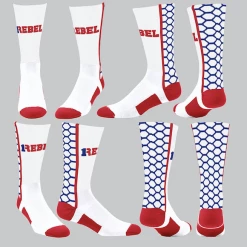 TCK Red/White/Blue Honeycomb Socks W/ Red 1Rebel