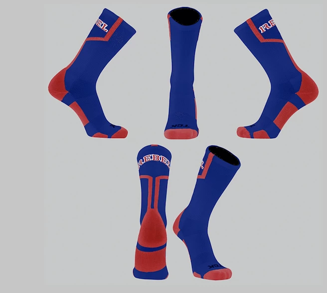TCK Royal Blue/Red Line Socks W/ Red 1Rebel 1 TCK Royal Blue/Red Line Socks W/ Red 1Rebel