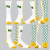 TCK White/Yellow/Green Honeycomb Socks W/ Green MB