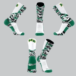 TCK Green/White/Black Camo Socks W/ Green MB