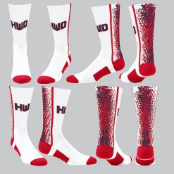 TCK Red/White/Navy Splatter Socks W/ Navy HWD
