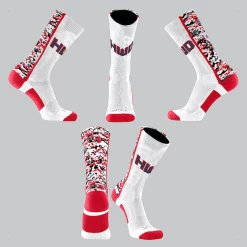 TCK Red/Black/White Digital Camo Socks W/ Navy HWD