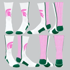 TCK White/Pink Houndstooth W/ Pink Spartan Helmet