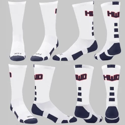 TCK White/Navy Block Socks W/ Navy HWD