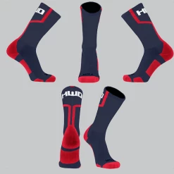 TCK Navy/Red Line Socks W/ White HWD