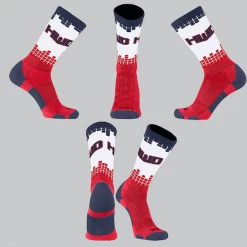 TCK Navy/White/Red Square Socks W/ Navy HWD