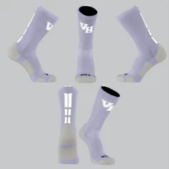 TCK Lavender/White Block Socks W/ White VH
