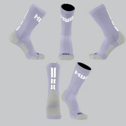 TCK Lavender/White Block Socks W/ White HWD