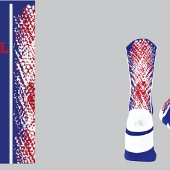 TCK Red/Silver/Blue Splatter Socks W/ Red 1Rebel