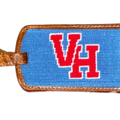 Smathers & Branson Leather Luggage Tag W/ Red VH