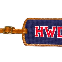 Smathers & Branson Leather Luggage Tag W/ Red HWD