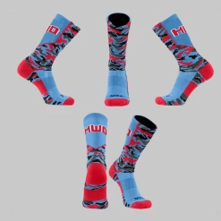 TCK Powder Blue/Red/Black Camo Socks W/ Red HWD