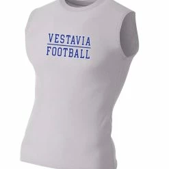 A4 Sleeveless Compression Shirt W/ Royal Blue Vestavia Football