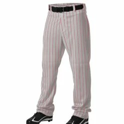 Alleson Youth Pinstripe Open Hem Pants: 605WPNY -Baseball ApparelElegant Store image 335
