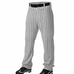 Alleson Youth Pinstripe Open Hem Pants: 605WPNY -Baseball ApparelElegant Store image 336