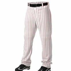 Alleson Youth Pinstripe Open Hem Pants: 605WPNY -Baseball ApparelElegant Store image 337