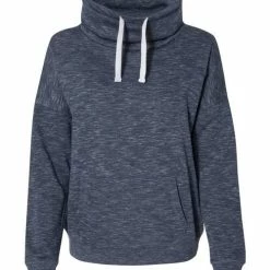 J. America Women’s Mélange Fleece Cowl Neck Sweatshirt - 8673